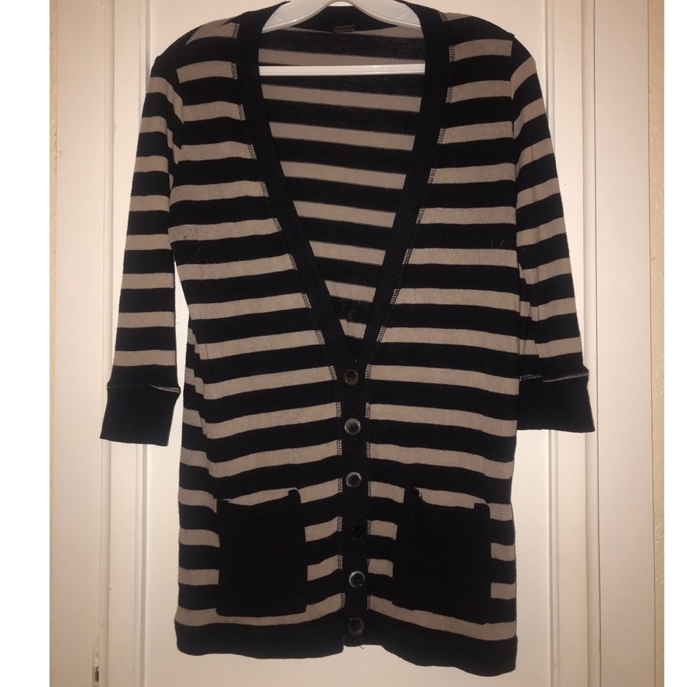 Tan and black cardigan